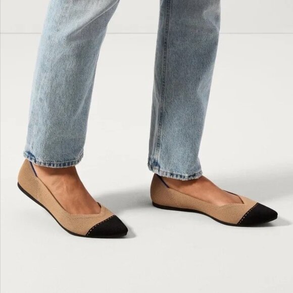 ROTHY'S "The Point II" Camel Captoe Knit Fabric Slip On Ballet Flats 🌷 NEW!! - Picture 16 of 16